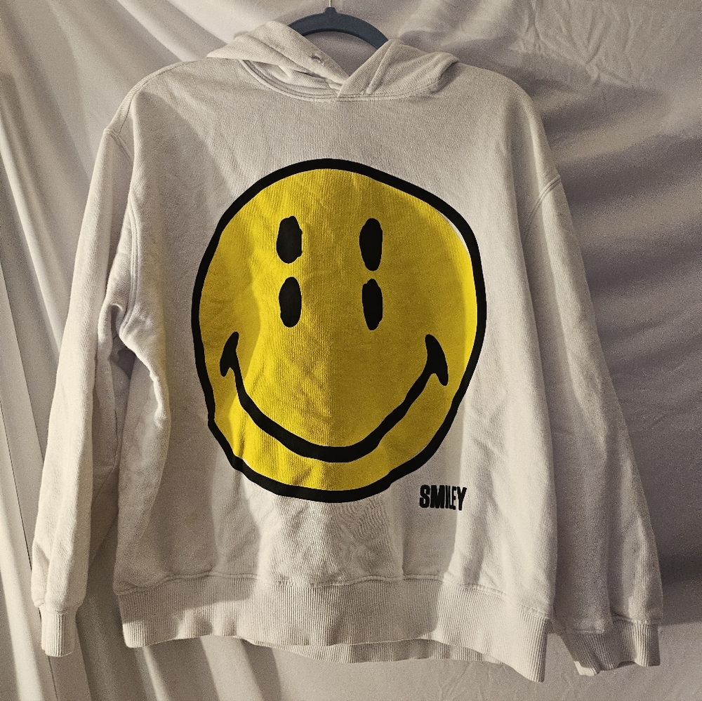Zara Smiley Happy Collection Woman’s Hoodie White‎ Medium Cotton